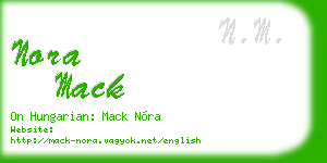 nora mack business card